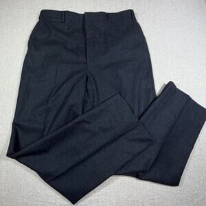 Jos A Bank Men 36x32.5 Dark Gray 100% Wool Flat Front Straight Leg Dress Pants